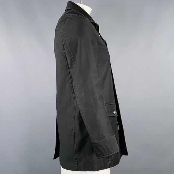 TAKEO KIKUCHI Size L Black Cotton Zip Up Coat - Picture 2 of 11